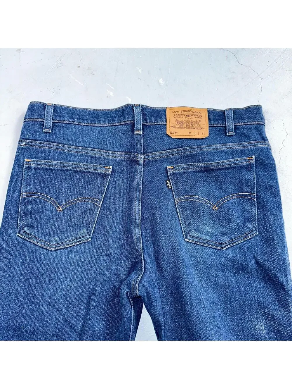 Levis 517 Vintage 90s USA Orange Tab Bootcut Flare Blue Jeans 38x31 Act 36x29